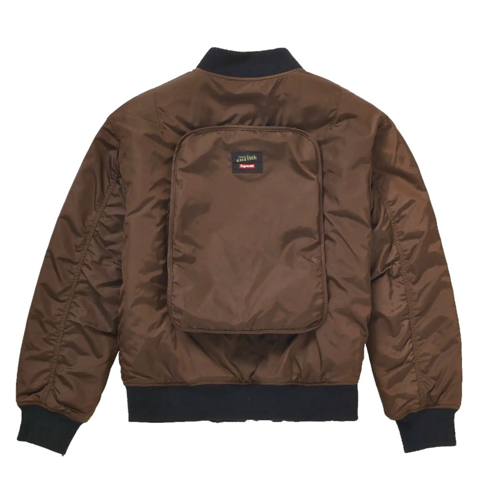 Supreme x Jean Paul Gaultier Reversible Backpack MA-1 Bomber Brown Sz M JPG EUC